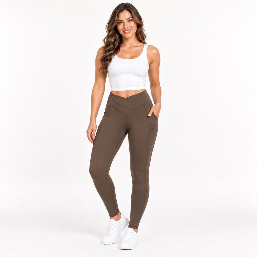 Halara Leggings Womens XS Brown High Rise Full Length with Pockets